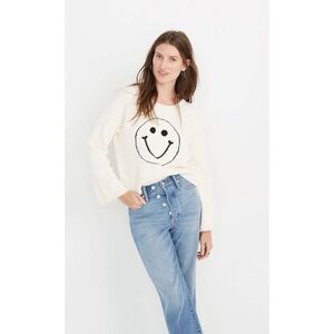 Madewell Brownstone Smiley Face Pullover Cream Sweater Size XXS
